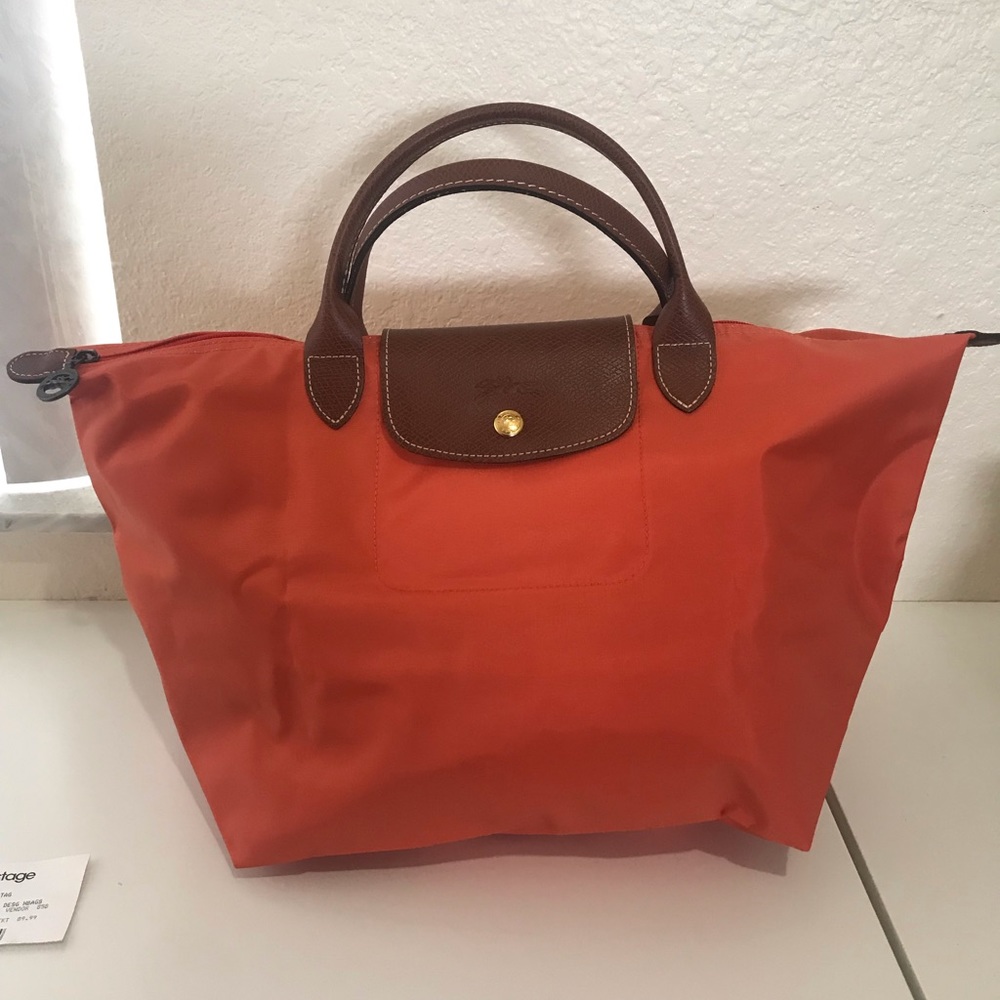 Longchamp Medium Orange Le Pliage Tote